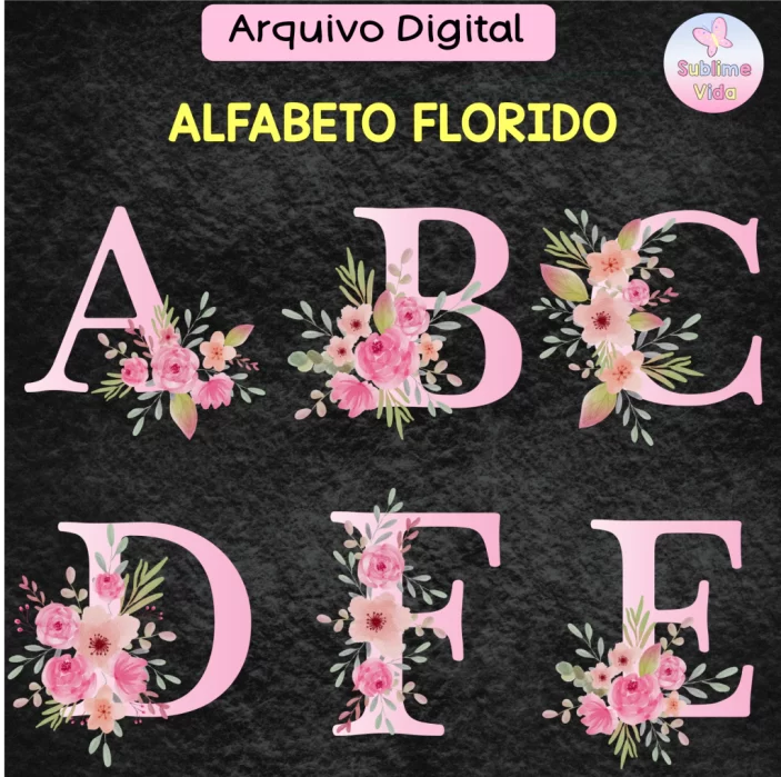 Alfabeto Florido Rosa, arquivo digital