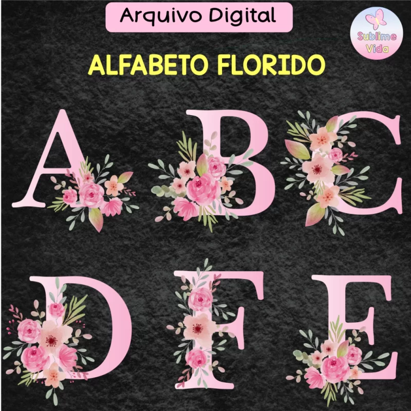 Alfabeto Florido Rosa, arquivo digital