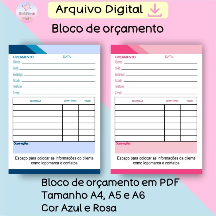 Bloco de Orçamento, arquivo digital