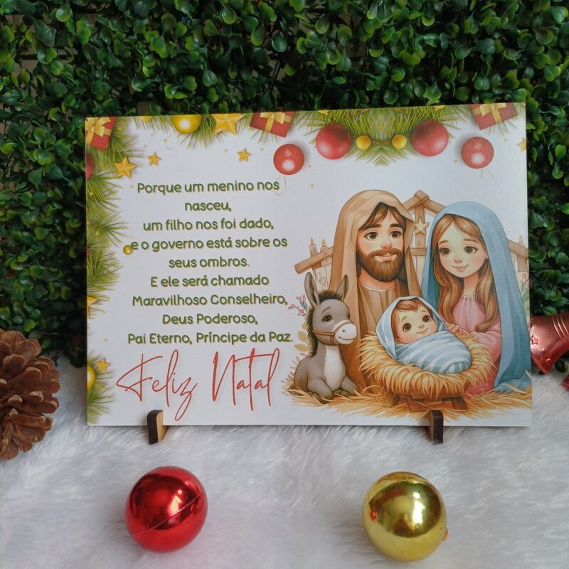 Placa natalina nascimento de Jesus ( arquivo digital)