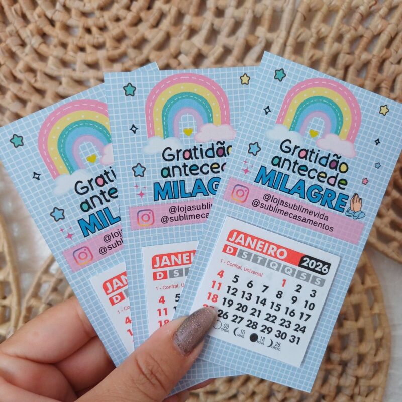mini calendário para imã: gratidão antecede milagre ☺️