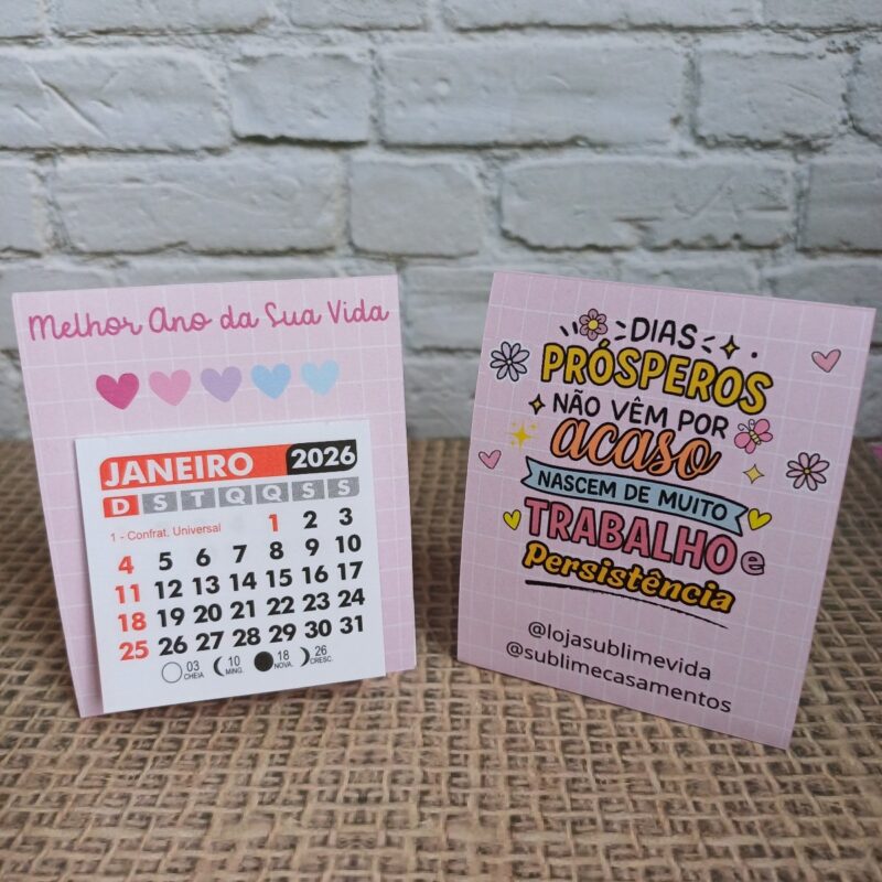 mini calendário mesa: dias prósperos...☺️