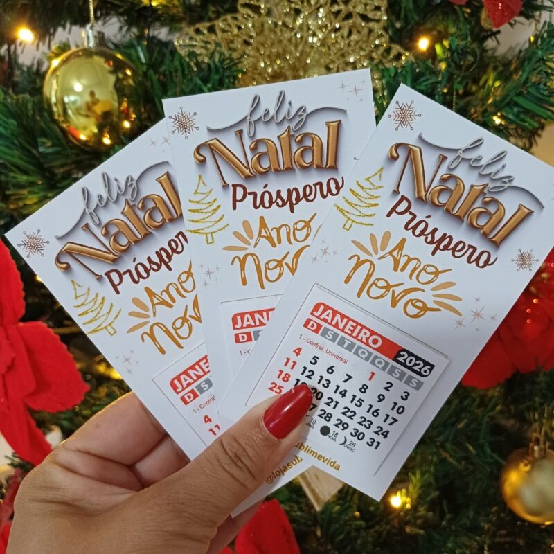 mini calendário para imã: feliz Natal,  próspero ano novo 🌟