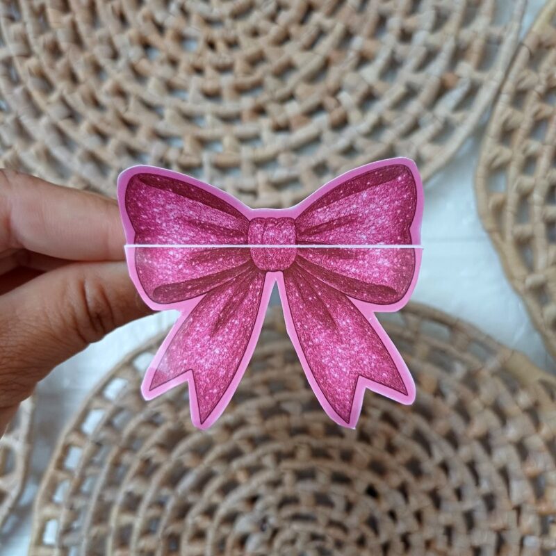 cartão para retrovisor modelo laço rosa