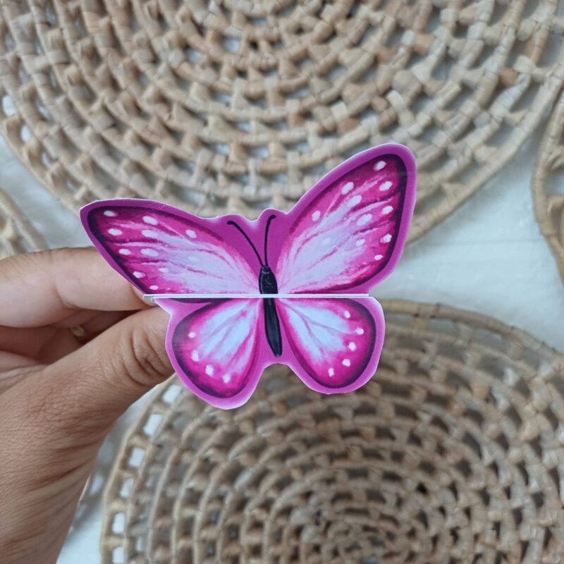 cartão para retrovisor modelo borboleta rosa