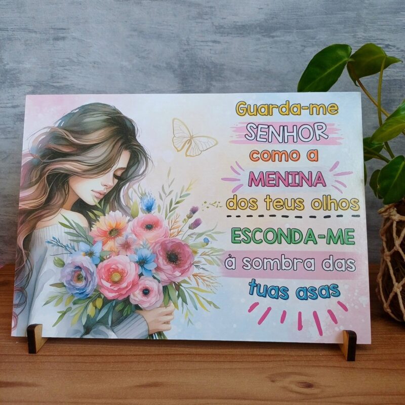 Arte placa tema feminino: guarda-me senhor como a menina...( arquivo digital)