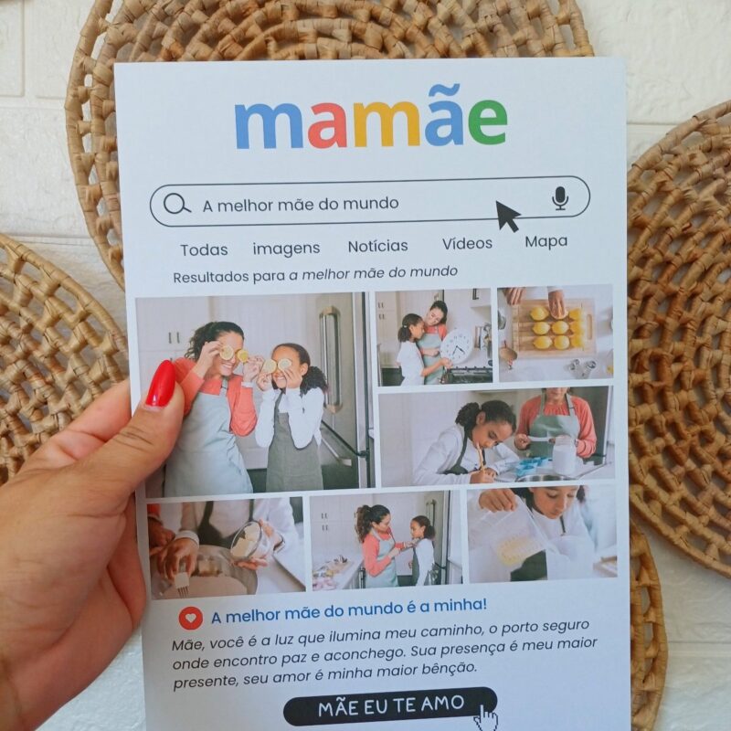 Arte placa tema mamãe Google.( arquivo digital)