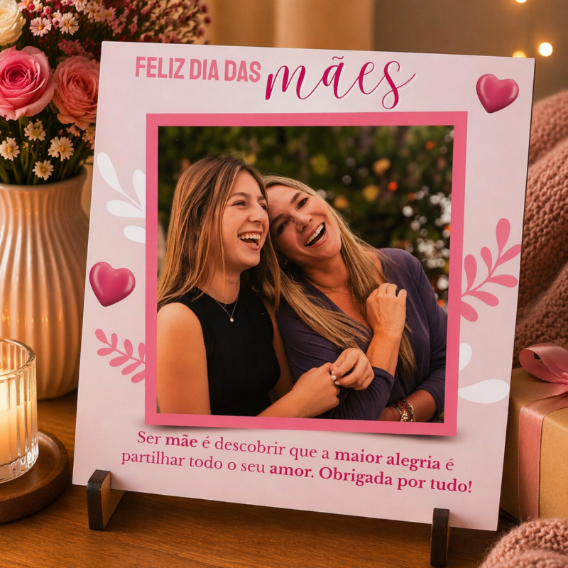 Arte placa feliz dia das mães( arquivo digital)