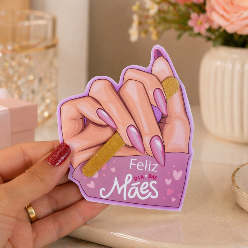 Cartão porta mini lixa de unhas dia das mães( arquivo digital)