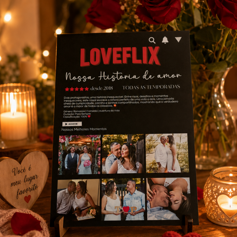 Arte placa loveflix ( arquivo digital)